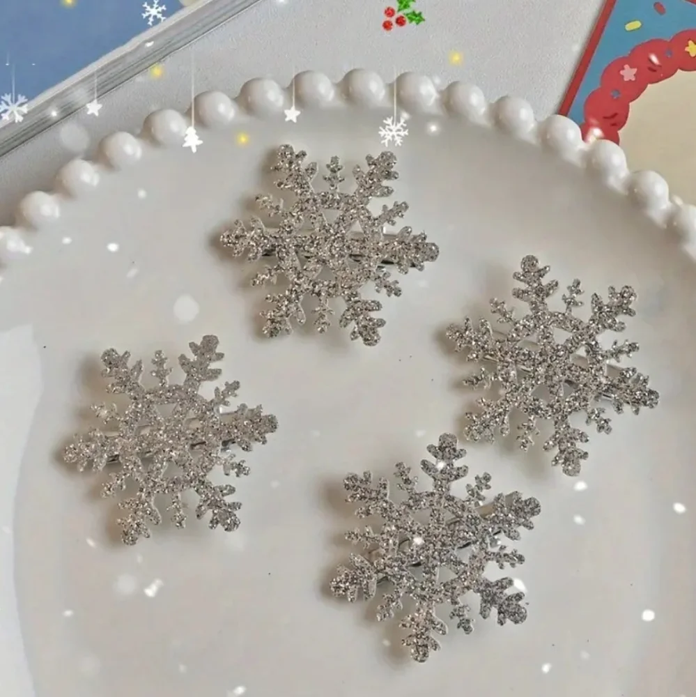 2 Snowflake Sparkly Clips - Picture 8 of 8